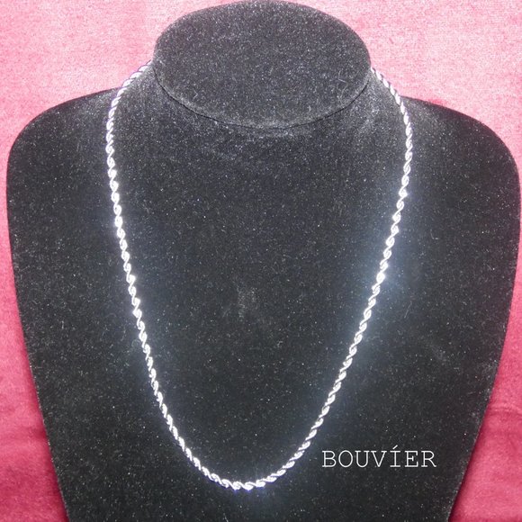 Bouvier Jewelry Other - 18K Solid White Gold 3mm Rope Chain